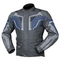 DRIRIDER NORDIC 4 LEATHER/TEXTILE SPORTS TOURING JACKET - BLACK COBALT BLUE