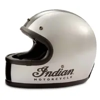 Indian Motorcycle Genuine Gloss Stripe Retro Full Face Helmet, Silver