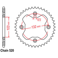 JT - REAR ALLOY RACING SPROCKET  #520 - SILVER - KTM ATV