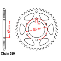 Z - REAR SPROCKET - STEEL 37T 520P