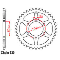 REAR SPROCKET - STEEL 33T 630P