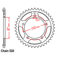 REAR SPROCKET - STEEL 49T 520P