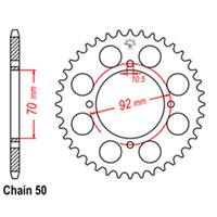 Z - REAR SPROCKET - STEEL 40T 530P