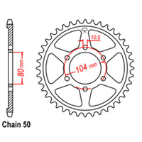 Z -REAR SPROCKET - STEEL 38T 530P