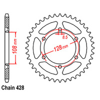 REAR SPROCKET - STEEL 51T 428P