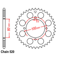 Z - REAR SPROCKET - STEEL 39T 520P D/D