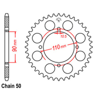 Z - REAR SPROCKET - STEEL 38T 530P