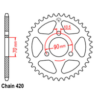 Z - REAR SPROCKET - STEEL 47T 420P