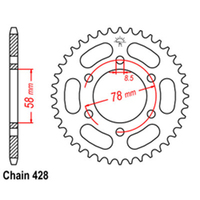 Z - REAR SPROCKET - STEEL 37T 428P