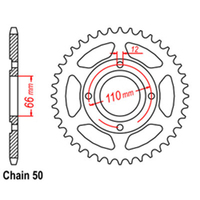 Z - REAR SPROCKET - STEEL 38T 530P