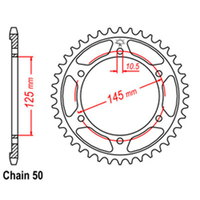 Z - REAR SPROCKET - STEEL 44T 530P