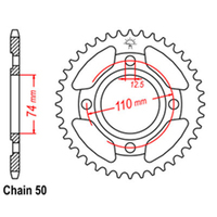 Z - REAR SPROCKET - STEEL 43T 530P