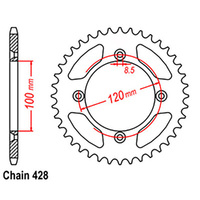 REAR SPROCKET - STEEL 46T 428P