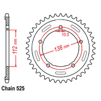 Z - REAR SPROCKET - STEEL 38T 525P