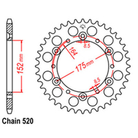 Z - REAR SPROCKET - STEEL 51T 520P D/D