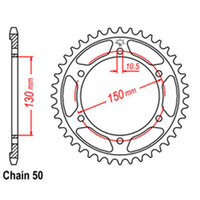 REAR SPROCKET - STEEL 40T 530P