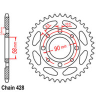 Z - REAR SPROCKET - STEEL 43T 428P D/D