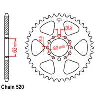 REAR SPROCKET - STEEL 47T 520P D/D