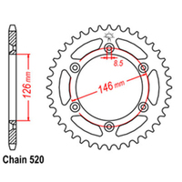 REAR SPROCKET - STEEL 47T 520P