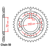 Z - REAR SPROCKET - STEEL 36T 530P