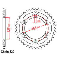 REAR SPROCKET - STEEL 41T 520P