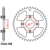 REAR SPROCKET - STEEL 42T 428P