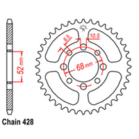 REAR SPROCKET - STEEL 34T 428P D/D