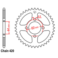 Z - REAR SPROCKET - STEEL 46T 420P