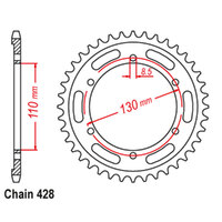 REAR SPROCKET - STEEL 48T 428P (NEW 2023)