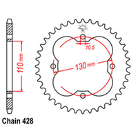 REAR SPROCKET - STEEL 50T 428P