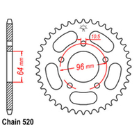 Z - REAR SPROCKET - STEEL 45T 520P