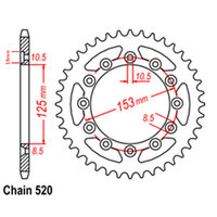 Z - REAR SPROCKET - STEEL 43T 520P D/D