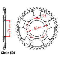 Z - REAR SPROCKET - STEEL 41T 520P