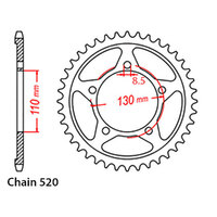 Z - REAR SPROCKET - STEEL 40T 520P