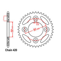 REAR SPROCKET - STEEL 34T 420P