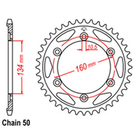 REAR SPROCKET - STEEL 40T 530P