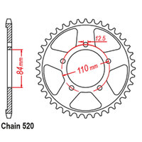 REAR SPROCKET - STEEL 41T 520P