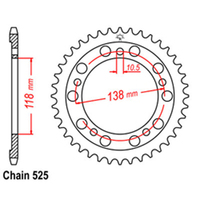 Z - REAR SPROCKET - STEEL 39T 525P