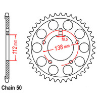 REAR SPROCKET - STEEL 48T 530P