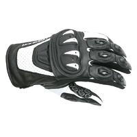 DRIRIDER STEALTH LEATHER GLOVES - BLACK/WHITE