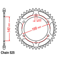 Z - REAR SPROCKET - STEEL 42T 525P ALT B03