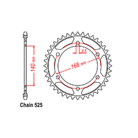 Z - REAR SPROCKET - STEEL 47T 525P ALT B03