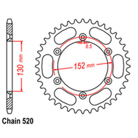 Z - REAR SPROCKET - STEEL 48T 520P