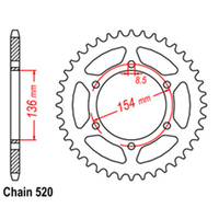 Z - REAR SPROCKET - STEEL 47T 520P