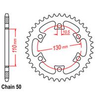 Z - REAR SPROCKET - STEEL 40T 530P