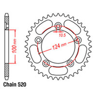 REAR SPROCKET - STEEL 43T 520P