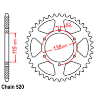 Z - REAR SPROCKET - STEEL 48T 520P