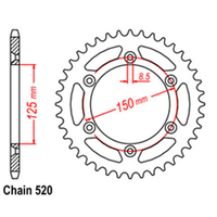 REAR SPROCKET - STEEL 42T 520P