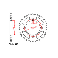 REAR SPROCKET - STEEL 49T 428P