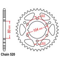 Z - REAR SPROCKET - STEEL 40T 520P